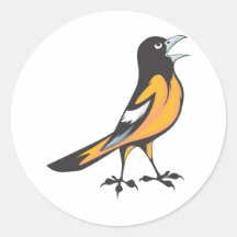 Baltimore Oriole Bird Round Stickers