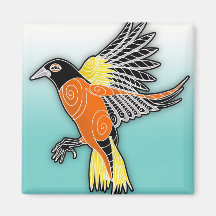 baltimore oriole by gregory gallo fridge magnet