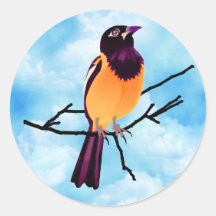 Baltimore Oriole on Twig Stickers