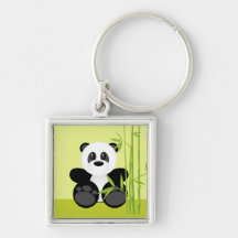 Bamboo Panda Bear Keychains