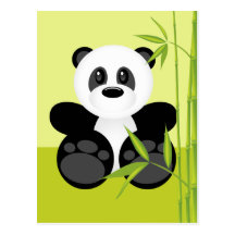 Bamboo Panda Bear Post Cards