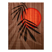 Bamboo & Red Moon Tropical Customized Template Photo