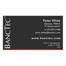 BancTec Peter White Business Cards
