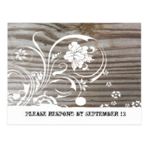 Banded Wood RSVP Postcard
