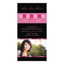 Banner Graduation Announcement (pink) Personalized Photo Card