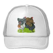 Bantam Hen Quartet Trucker Hats