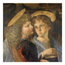 Baptism of Christ, angel detail, Leonardo da Vinci Personalized Invitation