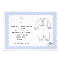 Baptism Outfit Blue Invites