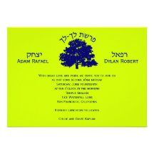 Bar Mitzvah Invitation Twins Tree of Life