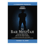 Bar Mitzvah Movie Star Invitation in Blue, Black