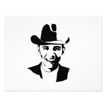 Barack Obama cowboy hat Personalized Invitations