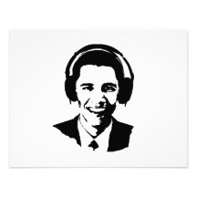 Barack Obama headphones Invitations