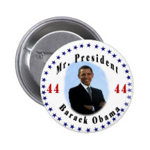 BARACK OBAMA:  MR. PRESIDENT ROUND PINBACK BUTTON
