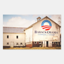 Barack Obama Presidential Campaign Barn Rectangular Sticker