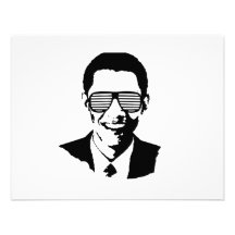 Barack Obama Sunglasses Stripes Invitations