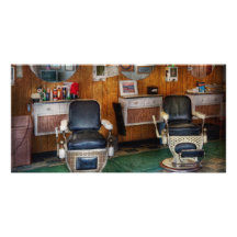 Barber - Frenchtown, NJ - Two old barber chairs Photo Cards