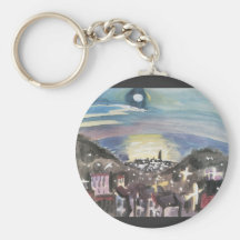 Barcelona at night (1st version) - Walter Gramatte Keychains