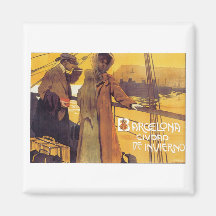 Barcelona Vintage Travel Poster Refrigerator Magnets