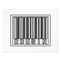 Barcode Cousin Personalized Invite