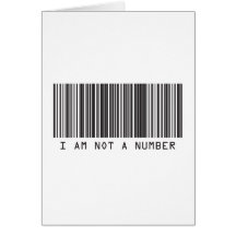 Barcode - I Am Not  A Number Card