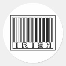 Barcode Irish Round Sticker