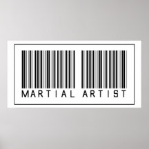 Barcode Martial Artist Poster