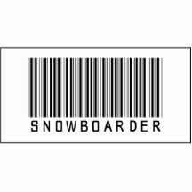 Barcode Snowboarder Cut Out