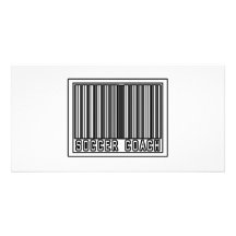 Barcode Soccer Coach Photo Greeting Card