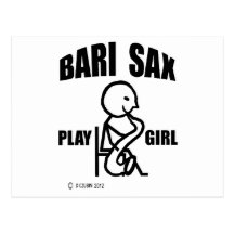 Bari Sax Play Girl Post Cards