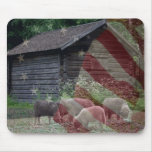 Barn-Sheep-American-Flag Mousepad