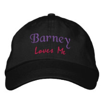 Barney Loves Me Embroidered Name Hat / Cap Embroidered Hats