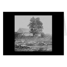 Barnyard and Horses in Gettysburg 1863 Greeting Card