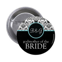 Baroque Elegance Godmother of Bride Button