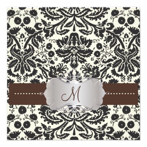 Baroque lace/brown Invitations