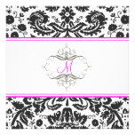 Baroque lace damask/hot pink Invitations