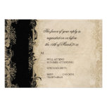 Baroque Style Vintage Rose Black n Cream Lace Personalised Invites