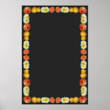 Barrel Cactus Border on Grey Background Print