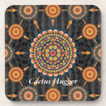 Barrel Cactus Mandala Array Coaster