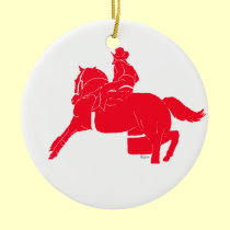 Barrel racer2 Red ornaments