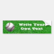 Baseball - 3D Effect - Write Your Own Text Bumper Stickers