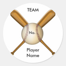 Baseball and Crossed Bats Customisable Stickers