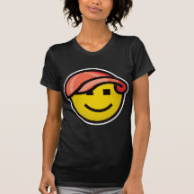 Baseball Cap Smilie - Red and White T-shirt