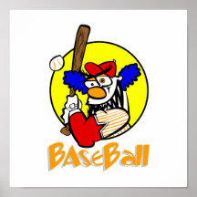 Baseball Clown Poster