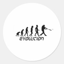 Baseball Evolution Round Stickers