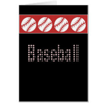 Baseball Fan Card Black and Red