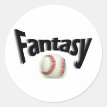 Baseball Fantasy V Round Stickers