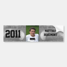 Baseball Graduation Wine Label Bumper Sticker