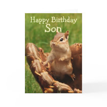 Baseball Loving Chipmunk Birthday Card