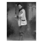 Baseball Player holding Bat Post Card