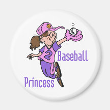 Baseball Princess T-shirts and Gifts Magnets